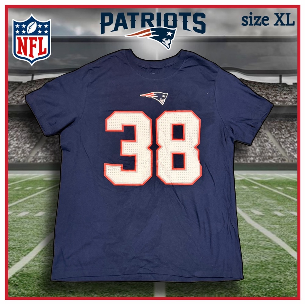 NIKE New England Patriots # 38 navy short sleeve TSHIRT size XL